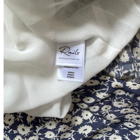 Rails Helena Camella Floral Mini A-Line Dress in Navy/White Size Medium - Picture 7 of 8